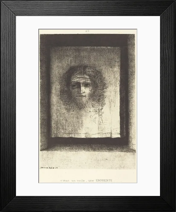 Framed Print : C'etait un voile, un empreinte (It was a veil, an imprint), 1891. Creator: Odilon Redon Framed Print : C'etait un voile, un empreinte (It was a veil, an imprint), 1891. Creator: Odilon Redon