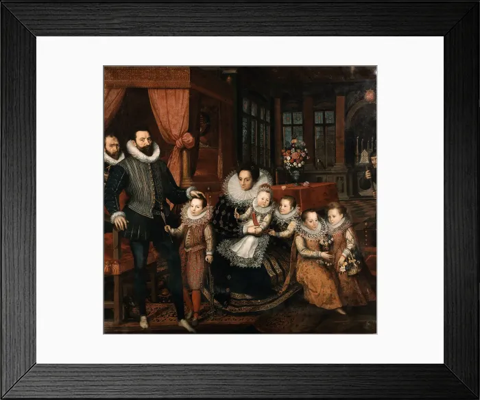 Framed Print : Portrait of Count Charles de Ligne, 2nd Prince of Arenberg (1550-1616) with his family, ca 1593. Creator: Pourbus, Frans, the Younger (1569-1622) Framed Print : Portrait of Count Charles de Ligne, 2nd Prince of Arenberg (1550-1616) with his family, ca 1593. Creator: Pourbus, Frans, the Younger (1569-1622)