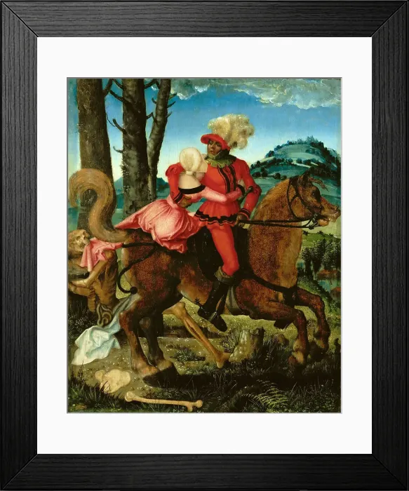 Framed Print : The Knight, the Young Girl and Death, Between 1500 and 1524. Creator: Baldung (Baldung Grien), Hans (1484-1545) Framed Print : The Knight, the Young Girl and Death, Between 1500 and 1524. Creator: Baldung (Baldung Grien), Hans (1484-1545)