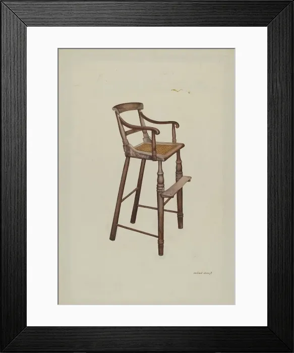 Framed Print : Child's High Chair, c. 1938. Creator: Michael Chomyk Framed Print : Child's High Chair, c. 1938. Creator: Michael Chomyk