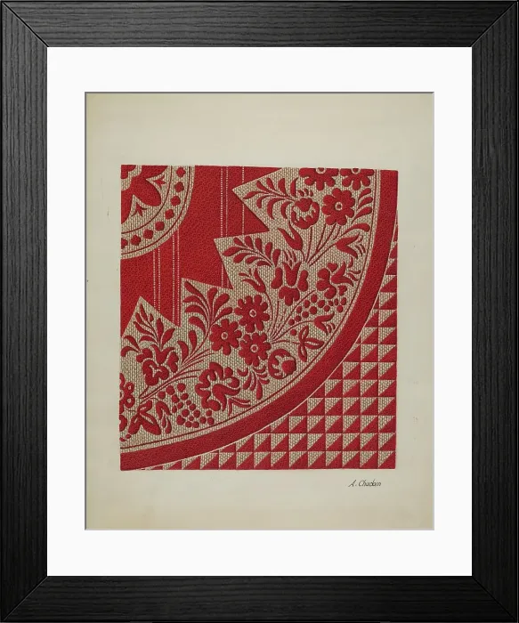 Framed Print : Homespun Coverlet, c. 1937. Creator: Alexander Chudom Framed Print : Homespun Coverlet, c. 1937. Creator: Alexander Chudom