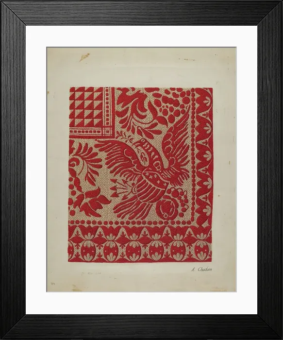 Framed Print : Homespun Coverlet, c. 1937. Creator: Alexander Chudom Framed Print : Homespun Coverlet, c. 1937. Creator: Alexander Chudom