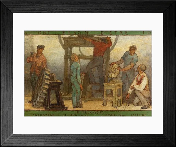Framed Print : Near or far all trades need to be touched by a reflection of art: Trades: Sketch for the... 1887. Creator: Edmond Eugene Valton Framed Print : Near or far all trades need to be touched by a reflection of art: Trades: Sketch for the... 1887. Creator: Edmond Eugene Valton