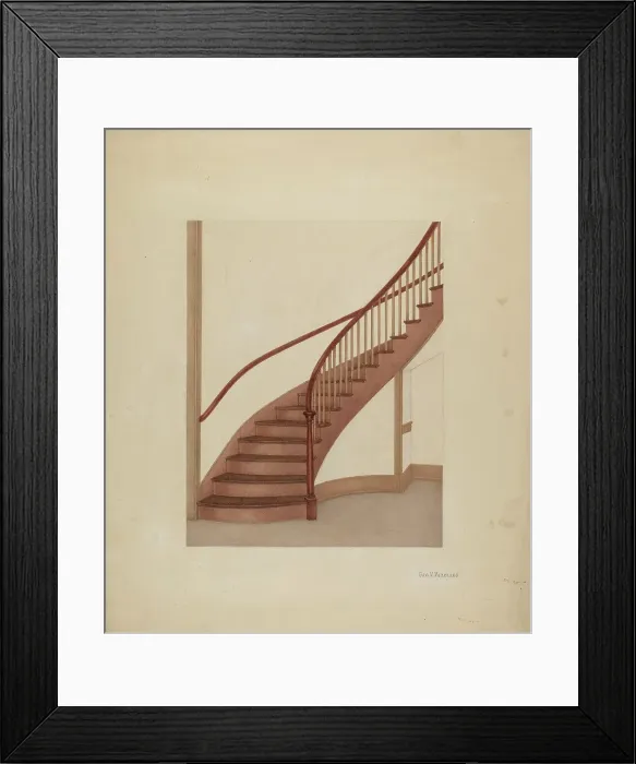 Framed Print : Shaker Spiral Staircase, c. 1938. Creator: George V. Vezolles Framed Print : Shaker Spiral Staircase, c. 1938. Creator: George V. Vezolles