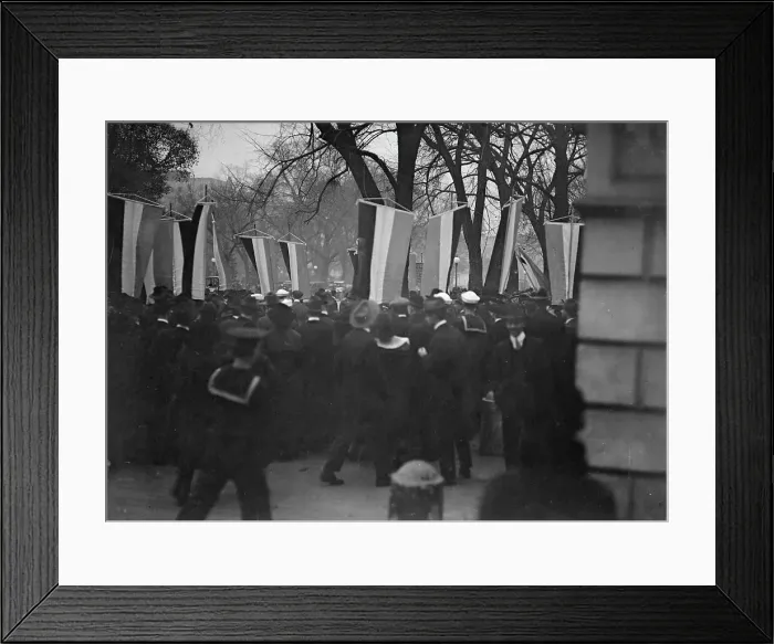 Framed Print : Woman Suffrage - Pickets, 1917. Creator: Harris & Ewing. Woman Suffrage - Pickets, 1917. Creator: Harris & Ewing Framed Print : Woman Suffrage - Pickets, 1917. Creator: Harris & Ewing. Woman Suffrage - Pickets, 1917. Creator: Harris & Ewing