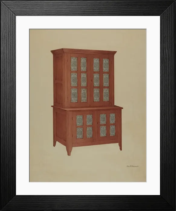 Framed Print : Shaker Tin Safe, c. 1939. Creator: George V. Vezolles Framed Print : Shaker Tin Safe, c. 1939. Creator: George V. Vezolles