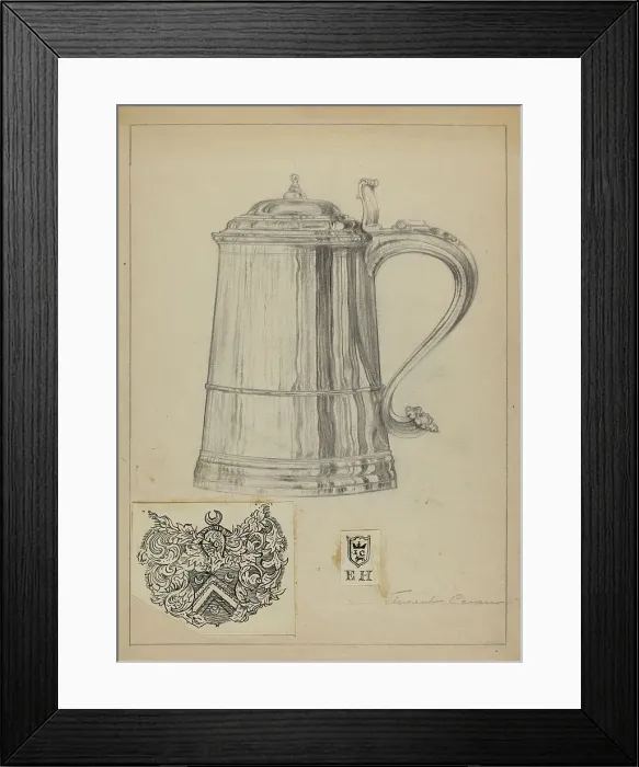 Framed Print : Silver Tankard, c. 1936. Creator: Vincent Carano Framed Print : Silver Tankard, c. 1936. Creator: Vincent Carano