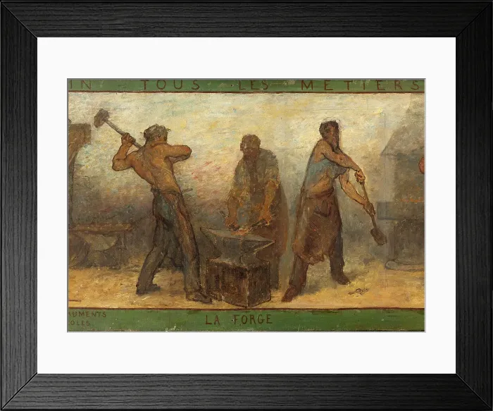 Framed Print : Near or far all trades need to be touched by a reflection of art: Trades: Sketch for the... 1887. Creator: Edmond Eugene Valton Framed Print : Near or far all trades need to be touched by a reflection of art: Trades: Sketch for the... 1887. Creator: Edmond Eugene Valton