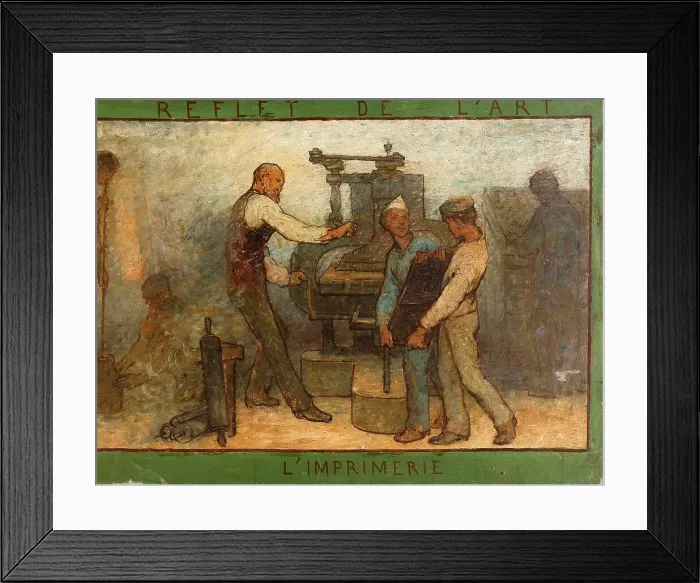 Framed Print : Near or far all trades need to be touched by a reflection of art: Trades: Sketch for the... 1887. Creator: Edmond Eugene Valton Framed Print : Near or far all trades need to be touched by a reflection of art: Trades: Sketch for the... 1887. Creator: Edmond Eugene Valton