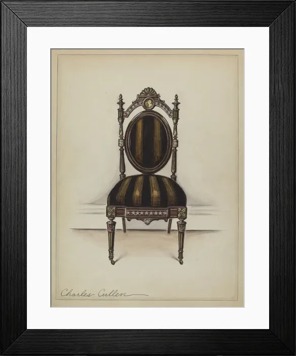 Framed Print : Chair (one of a pair), c. 1936. Creator: Charles Cullen Framed Print : Chair (one of a pair), c. 1936. Creator: Charles Cullen