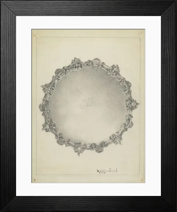 Framed Print : Silver Salver, c. 1939. Creator: Vincent Carano Framed Print : Silver Salver, c. 1939. Creator: Vincent Carano