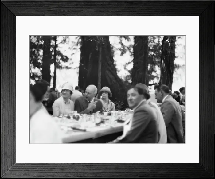 Framed Print : Moore, George Gordon, barbecue, 1927 Aug. Creator: Arnold Genthe Framed Print : Moore, George Gordon, barbecue, 1927 Aug. Creator: Arnold Genthe