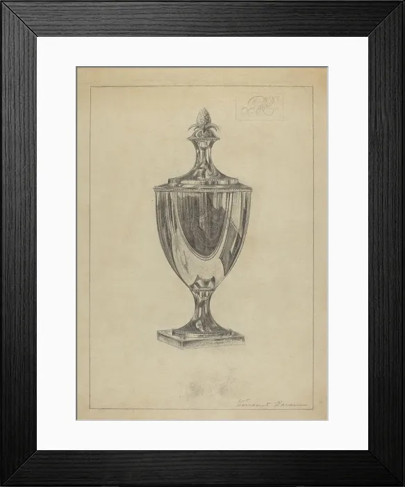 Framed Print : Silver Sugar Urn, c. 1936. Creator: Vincent Carano Framed Print : Silver Sugar Urn, c. 1936. Creator: Vincent Carano
