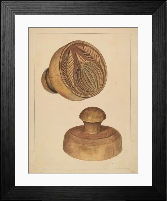 Framed Print : Butter Mold, c. 1936. Creator: Michael Dadante Framed Print : Butter Mold, c. 1936. Creator: Michael Dadante