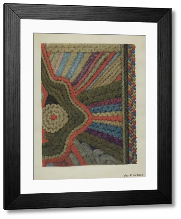 Framed Print : Shaker Woolen Rug, 1935 / 1942. Creator: George V. Vezolles Framed Print : Shaker Woolen Rug, 1935 / 1942. Creator: George V. Vezolles