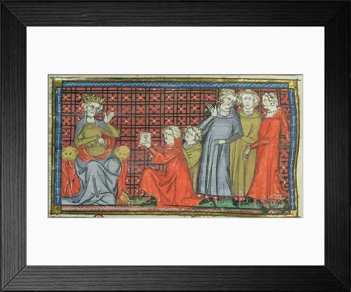 Framed Print : Alexios I Komnenos and Hugh of Vermandois, 1337. Creator: Maître de Fauvel (active 1314-1340) Framed Print : Alexios I Komnenos and Hugh of Vermandois, 1337. Creator: Maître de Fauvel (active 1314-1340)