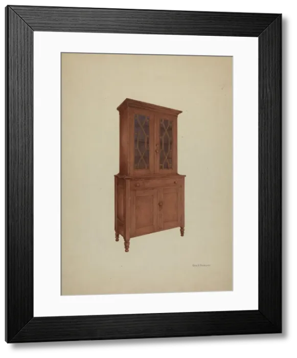 Framed Print : Shaker Cupboard, c. 1938. Creator: George V. Vezolles Framed Print : Shaker Cupboard, c. 1938. Creator: George V. Vezolles