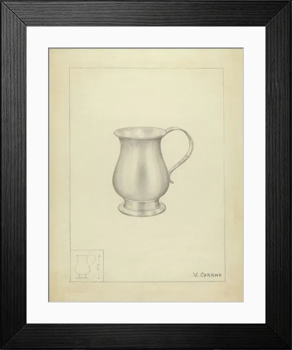 Framed Print : Silver Mug, c. 1936. Creator: Vincent Carano Framed Print : Silver Mug, c. 1936. Creator: Vincent Carano