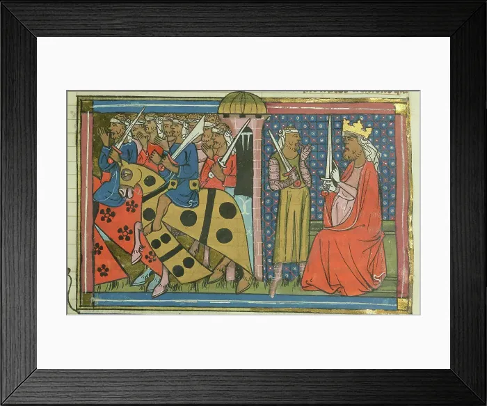 Framed Print : Army of Al-Adil I leaving Cairo (From Li rommans de Godefroy de Buillon et de Salehadin'), 1337. Creator: Maître de Fauvel (active 1314-1340). Army of Al-Adil I leaving Cairo (From Li rommans de Godefroy de Buillon et de Salehadin') Framed Print : Army of Al-Adil I leaving Cairo (From Li rommans de Godefroy de Buillon et de Salehadin'), 1337. Creator: Maître de Fauvel (active 1314-1340). Army of Al-Adil I leaving Cairo (From Li rommans de Godefroy de Buillon et de Salehadin')