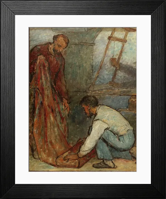 Framed Print : Benvenuto Cellini, 16th century artist, admiring products of modern art: Fabrics: Sketch... 1880. Creator: Edmond Eugene Valton Framed Print : Benvenuto Cellini, 16th century artist, admiring products of modern art: Fabrics: Sketch... 1880. Creator: Edmond Eugene Valton
