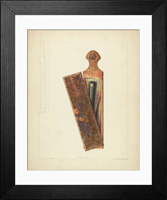 Framed Print : Razor Box and Razor, c. 1937. Creator: Alfred Walbeck Framed Print : Razor Box and Razor, c. 1937. Creator: Alfred Walbeck