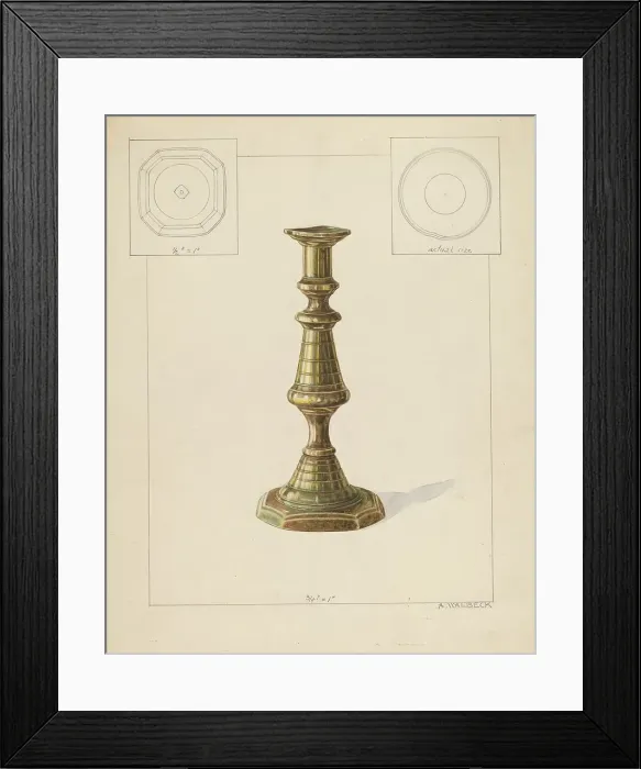 Framed Print : Candlestick, c. 1937. Creator: Alfred Walbeck Framed Print : Candlestick, c. 1937. Creator: Alfred Walbeck