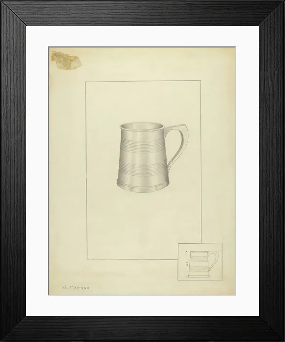 Framed Print : Silver Mug, 1935 / 1942. Creator: Vincent Carano Framed Print : Silver Mug, 1935 / 1942. Creator: Vincent Carano