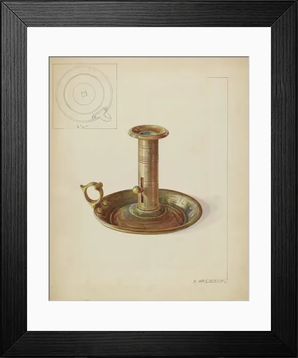 Framed Print : Candlestick, c. 1937. Creator: Alfred Walbeck Framed Print : Candlestick, c. 1937. Creator: Alfred Walbeck