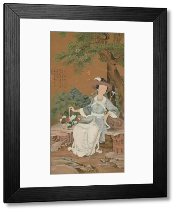 Framed Print : Rong Fei ('Fragrant Concubine'?onsort by the Qianlong Emperor) dressed in Western Clothes. Creator: Chinese Painter, (after Giuseppe Castiglione). Rong Fei ('Fragrant Concubine') Framed Print : Rong Fei ('Fragrant Concubine'?onsort by the Qianlong Emperor) dressed in Western Clothes. Creator: Chinese Painter, (after Giuseppe Castiglione). Rong Fei ('Fragrant Concubine')