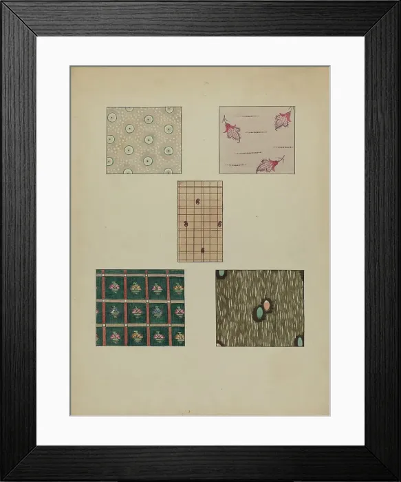 Framed Print : Printed Cottons, c. 1936. Creator: Millia Davenport Framed Print : Printed Cottons, c. 1936. Creator: Millia Davenport
