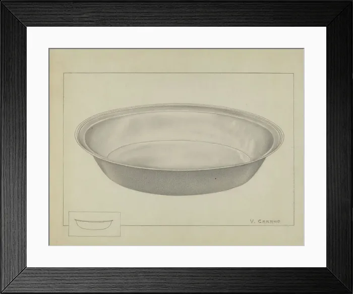 Framed Print : Silver Basin, c. 1936. Creator: Vincent Carano Framed Print : Silver Basin, c. 1936. Creator: Vincent Carano