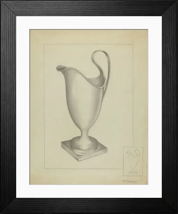 Framed Print : Silver Creamer, 1936. Creator: Vincent Carano Framed Print : Silver Creamer, 1936. Creator: Vincent Carano