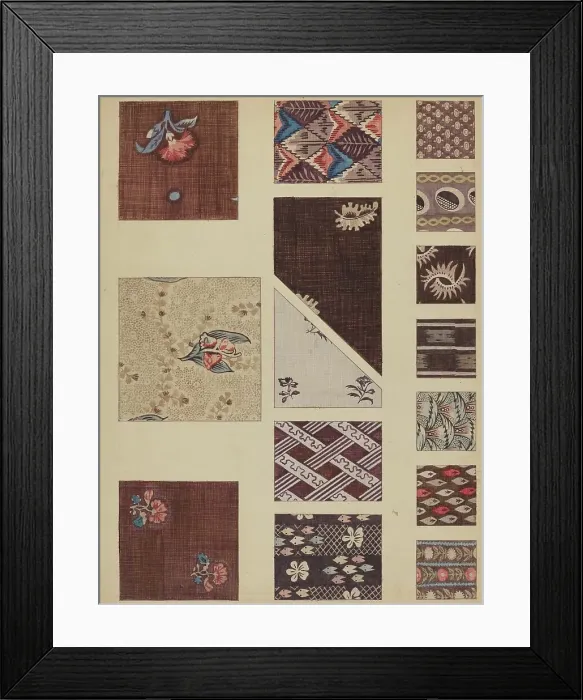Framed Print : Textile from Quilt, c. 1937. Creator: Millia Davenport Framed Print : Textile from Quilt, c. 1937. Creator: Millia Davenport