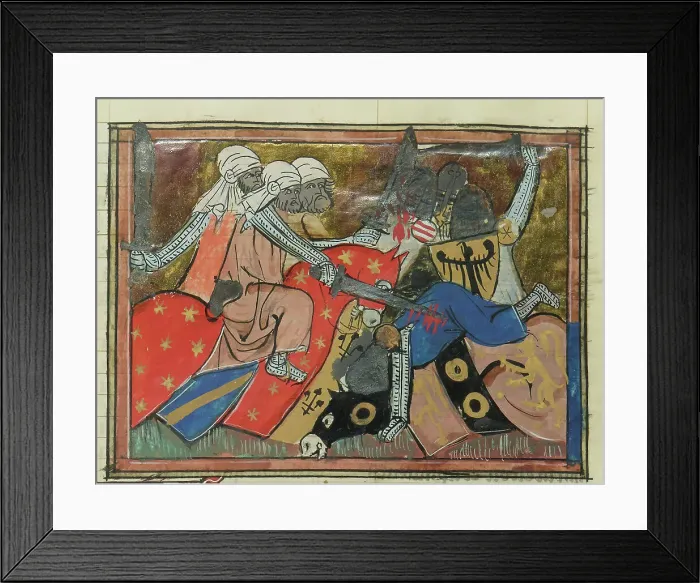 Framed Print : The Battle of Ager Sanguinis on June 28, 1119, 1337. Creator: Maître de Fauvel (active 1314-1340)