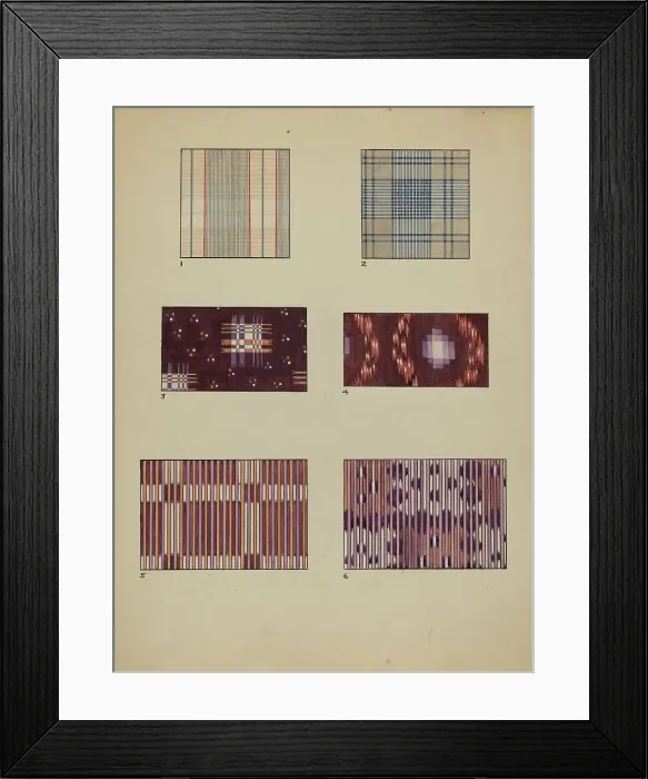 Framed Print : Printed and Woven Cotton, c. 1936. Creator: Millia Davenport Framed Print : Printed and Woven Cotton, c. 1936. Creator: Millia Davenport