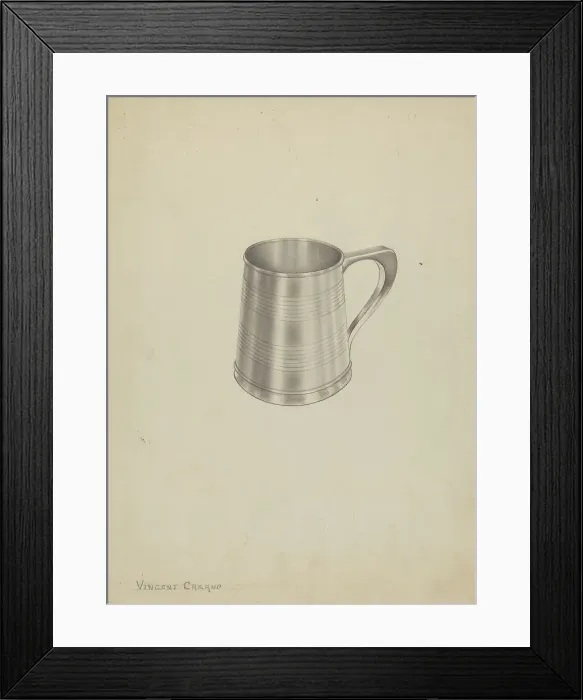 Framed Print : Silver Mug, c. 1937. Creator: Vincent Carano Framed Print : Silver Mug, c. 1937. Creator: Vincent Carano