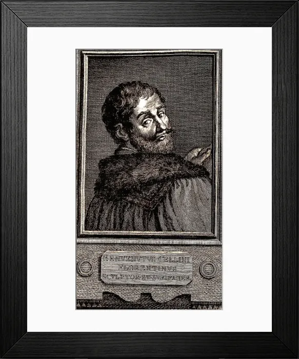 Framed Print : Portrait of Benvenuto Cellini (1500-1571), 1771. Creator: Collyer, Joseph (1748-1827) Framed Print : Portrait of Benvenuto Cellini (1500-1571), 1771. Creator: Collyer, Joseph (1748-1827)