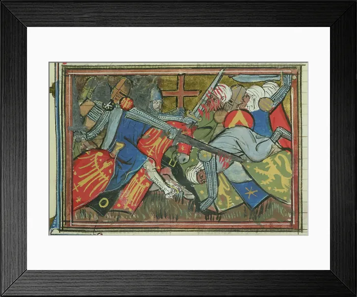 Framed Print : The Battle of Hab on August 14, 1119, 1337. Creator: Maître de Fauvel (active 1314-1340) Framed Print : The Battle of Hab on August 14, 1119, 1337. Creator: Maître de Fauvel (active 1314-1340)