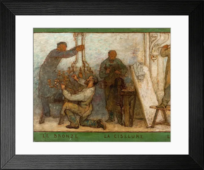 Framed Print : Art spreads its light far and wide: Crafts and industrial design: Sketch for the drawing... 1880. Creator: Edmond Eugene Valton Framed Print : Art spreads its light far and wide: Crafts and industrial design: Sketch for the drawing... 1880. Creator: Edmond Eugene Valton