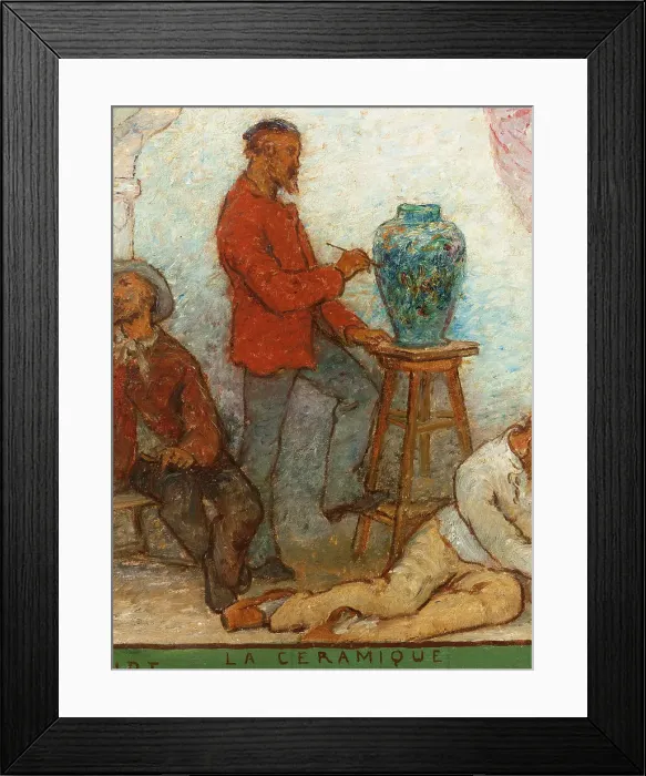 Framed Print : Art spreads its light far and wide: Crafts and industrial design: Sketch for the drawing... 1880. Creator: Edmond Eugene Valton Framed Print : Art spreads its light far and wide: Crafts and industrial design: Sketch for the drawing... 1880. Creator: Edmond Eugene Valton