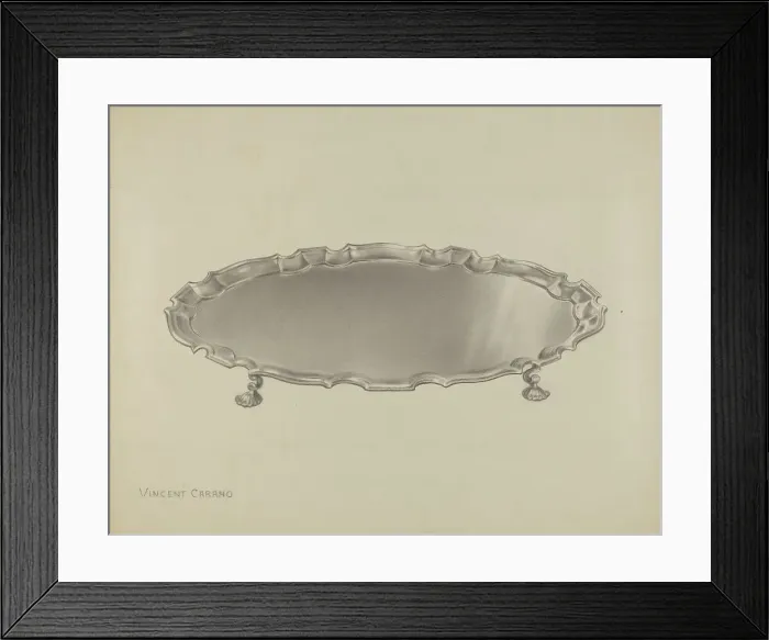 Framed Print : Silver Salver, c. 1937. Creator: Vincent Carano Framed Print : Silver Salver, c. 1937. Creator: Vincent Carano