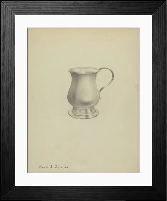 Framed Print : Silver Mug, c. 1937. Creator: Vincent Carano Framed Print : Silver Mug, c. 1937. Creator: Vincent Carano