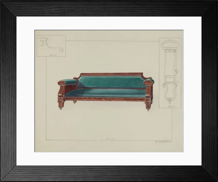 Framed Print : Settee, c. 1936. Creator: Alfred Walbeck Framed Print : Settee, c. 1936. Creator: Alfred Walbeck