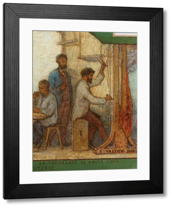Framed Print : Art spreads its light far and wide: Crafts and industrial design: Sketch for the drawing... 1880. Creator: Edmond Eugene Valton Framed Print : Art spreads its light far and wide: Crafts and industrial design: Sketch for the drawing... 1880. Creator: Edmond Eugene Valton