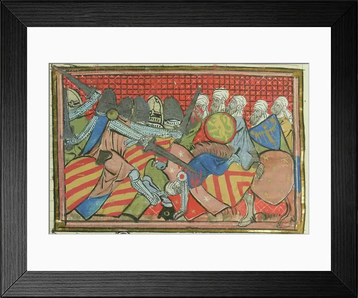 Framed Print : The siege of Jerusalem, 1229 (From Li rommans de Godefroy de Buillon et de Salehadin'), 1337. Creator: Maître de Fauvel (active 1314-1340). The siege of Jerusalem, 1229 (From Li rommans de Godefroy de Buillon et de Salehadin') Framed Print : The siege of Jerusalem, 1229 (From Li rommans de Godefroy de Buillon et de Salehadin'), 1337. Creator: Maître de Fauvel (active 1314-1340). The siege of Jerusalem, 1229 (From Li rommans de Godefroy de Buillon et de Salehadin')