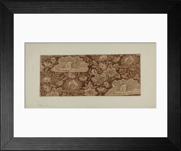 Framed Print : Historical Printed Cotton, 1940. Creator: D. Davin
