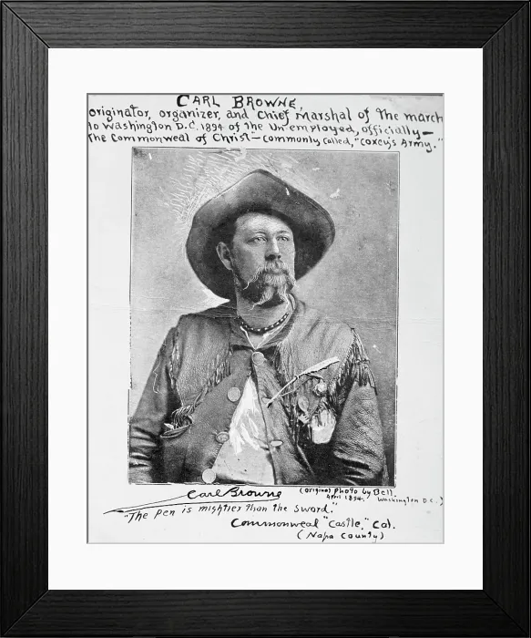 Framed Print : Carl Browne, Organizer of Coxey's Army, 1894, (1913). Creator: Harris & Ewing. Carl Browne, Organizer of Coxey's Army, 1894, (1913). Creator: Harris & Ewing Framed Print : Carl Browne, Organizer of Coxey's Army, 1894, (1913). Creator: Harris & Ewing. Carl Browne, Organizer of Coxey's Army, 1894, (1913). Creator: Harris & Ewing