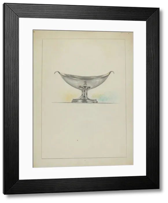 Framed Print : Silver Salt Cellars, c. 1936. Creator: Vincent Carano Framed Print : Silver Salt Cellars, c. 1936. Creator: Vincent Carano