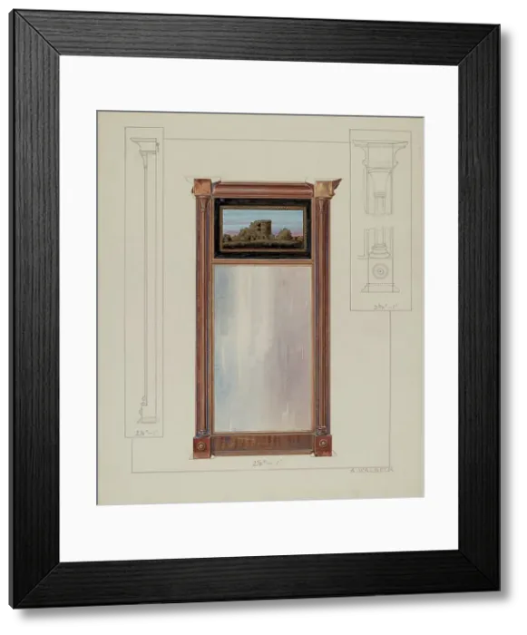 Framed Print : Colonial Mirror, c. 1937. Creator: Alfred Walbeck Framed Print : Colonial Mirror, c. 1937. Creator: Alfred Walbeck