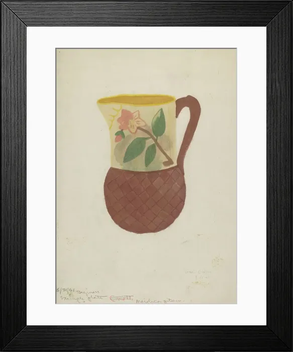 Framed Print : Majolica Pitcher, 1940. Creator: Vina Dishon Framed Print : Majolica Pitcher, 1940. Creator: Vina Dishon